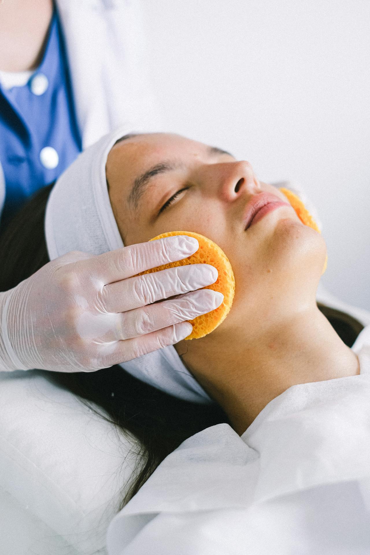 Client relaxing during treatment